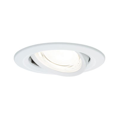 White metal recessed spotlight with adjustable LED lamp for flexible ceiling lighting