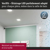 Éclairage LED VariFit blanc avec indice IP44, résistant aux éclaboussures et à la rouille pour salle de bain