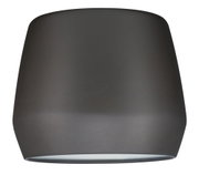 Round ceiling light in matte black metal with white diffuser for modern indoor lighting