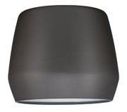 Runde Deckenleuchte aus mattem schwarzem Metall mit weißem Diffusor für moderne Innenbeleuchtung