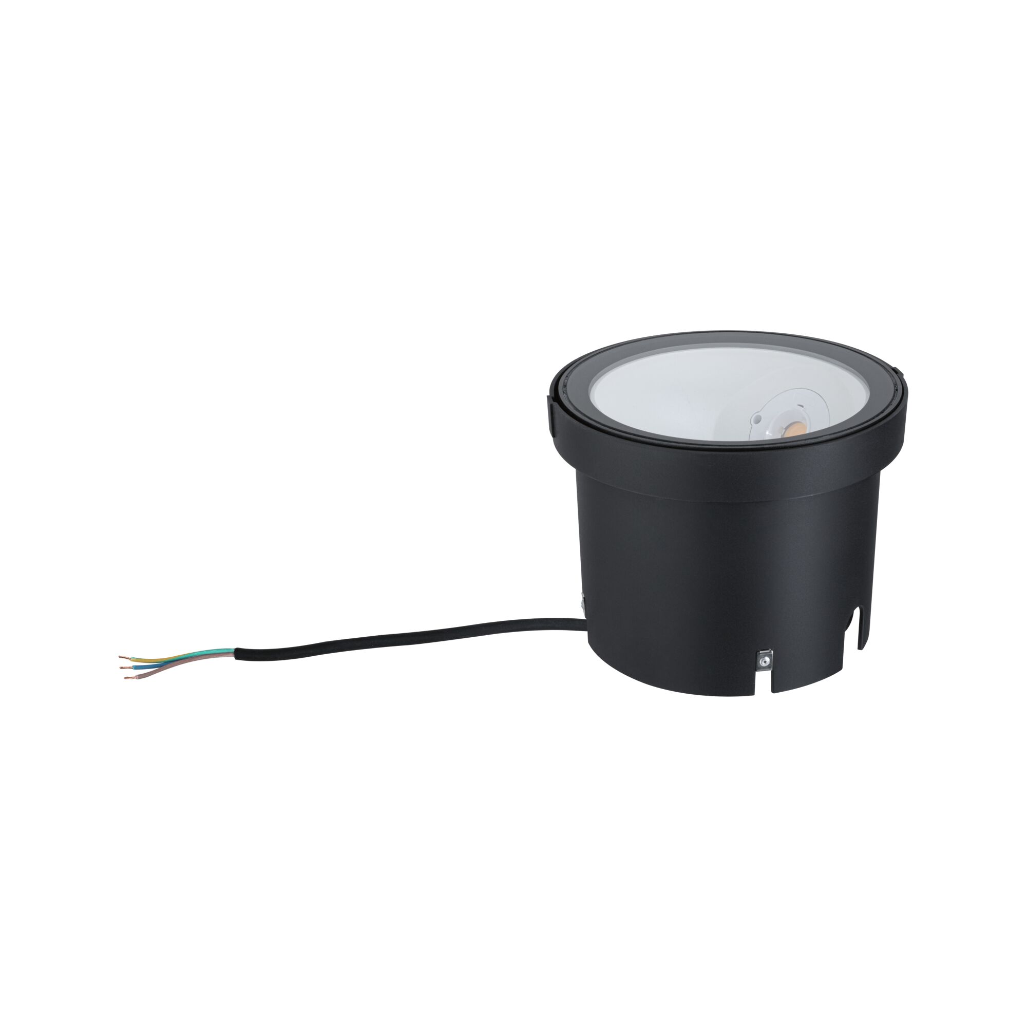 Black metal LED recessed light with cable for modern indoor lighting and energy-efficient illumination