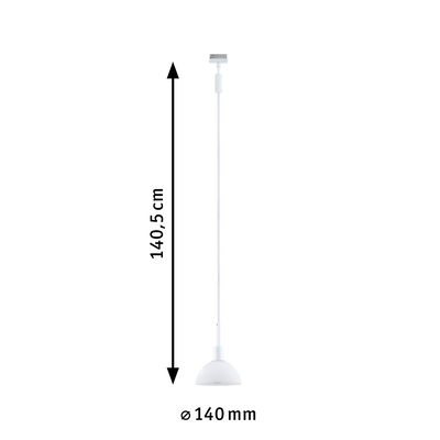 Hvid metalpendel med 140 mm diameter og 140,5 cm længde til moderne belysning