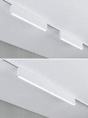 Modern white aluminum LED track light with sleek design for indoor lighting solutions