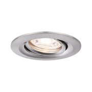 Rundes Einbaustrahler-Gehäuse aus gebürstetem Edelstahl in Silber für LED-Beleuchtung