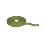 Green textile tape made of durable material, suitable for fastening and decoration in DIY projects.