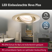 LED Einbauleuchte Nova Plus in Gold mit IP65 Schutz und schwenkbaren Spots für Bad und Außenbereich