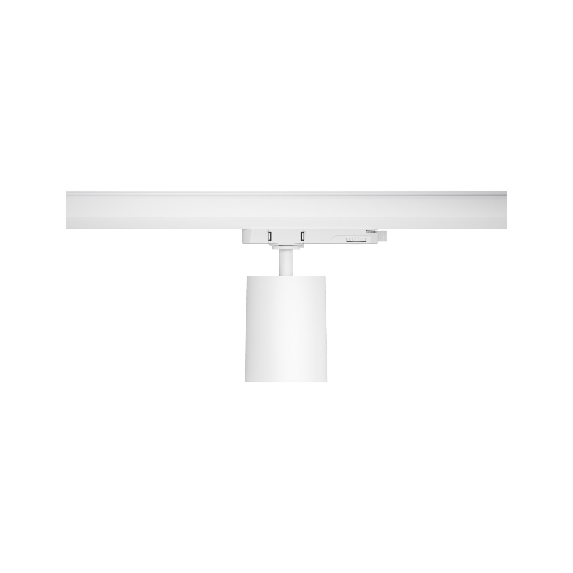 White metal LED spotlight on track system for flexible indoor lighting solutions