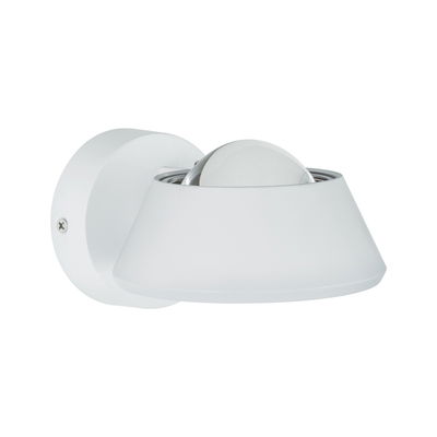 Moderne witte metalen wandspot met verstelbare reflector voor gerichte verlichting