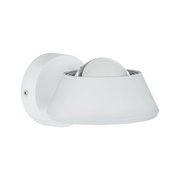 Witte metalen LED-wandspot met bolvormig glas voor moderne binnenverlichting