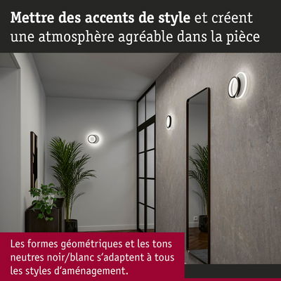 Appliques murales géométriques noires et blanches avec tons neutres pour un éclairage d’ambiance élégant