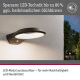 Moderne schwarze LED-Außenwandleuchte mit energiesparender Technik und austauschbarem Modul für Nachhaltigkeit