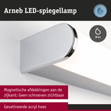 Arneb LED-spiegellamp met magnetische afdekking en gesatineerde acryl in zilver voor badkamerverlichting