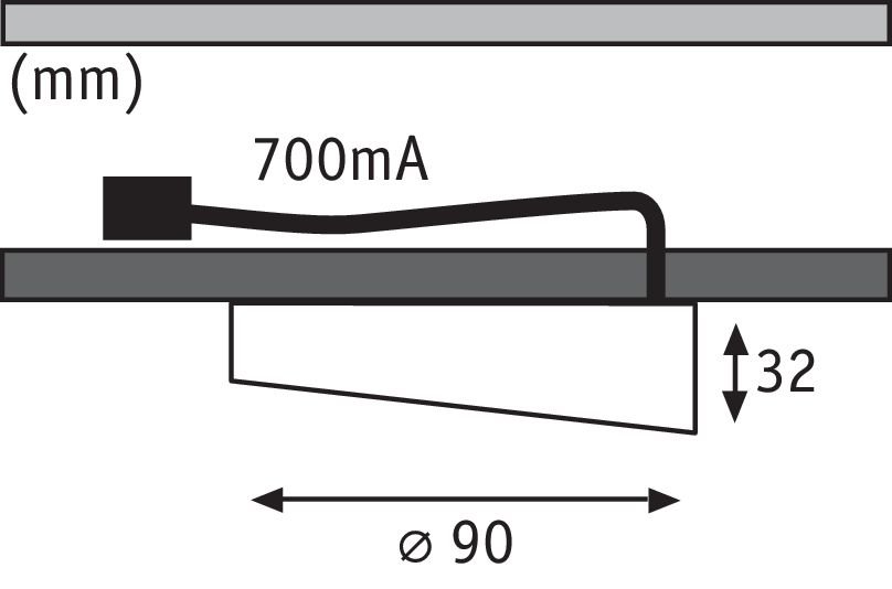 Meubelopbouwlamp LED Gate rond set van 1 inclusief LED-module 1 x 6,2 W