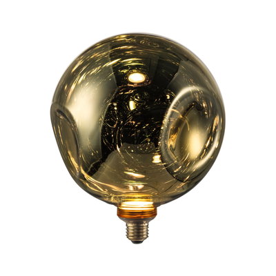 Ronde lichtbol van amberkleurig glas met schroefsokkel voor sfeerverlichting