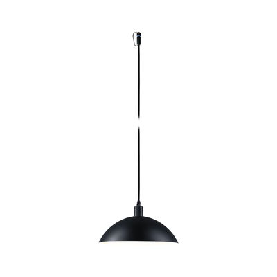 Schwarze Halbkugel-Pendelleuchte aus Metall mit langem Kabel für moderne Innenbeleuchtung