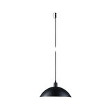 Black metal dome pendant light with long cord for modern indoor lighting solutions