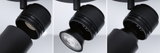 Spot LED noir en métal avec tête réglable pour un éclairage intérieur polyvalent