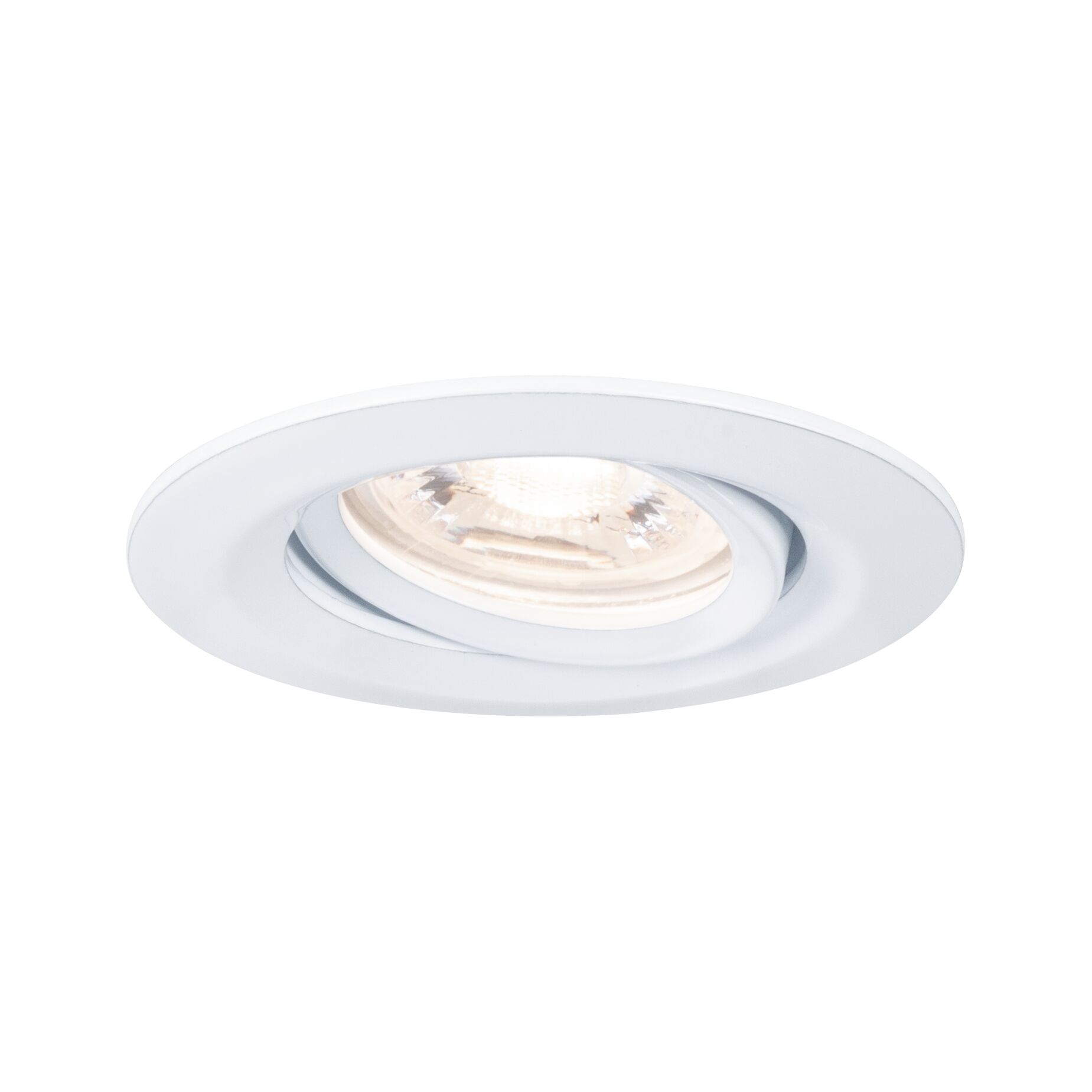 Spot encastré rond blanc en métal avec projecteur orientable pour éclairage LED flexible