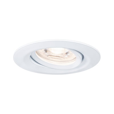 Round white metal recessed light with adjustable spotlight for flexible LED lighting