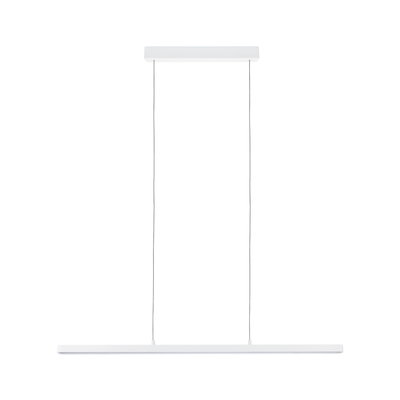 Minimalistische weiße LED-Pendelleuchte aus Metall mit schlankem Design für moderne Innenräume