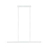 Minimalistische weiße LED-Pendelleuchte aus Metall mit schlankem Design für moderne Innenräume