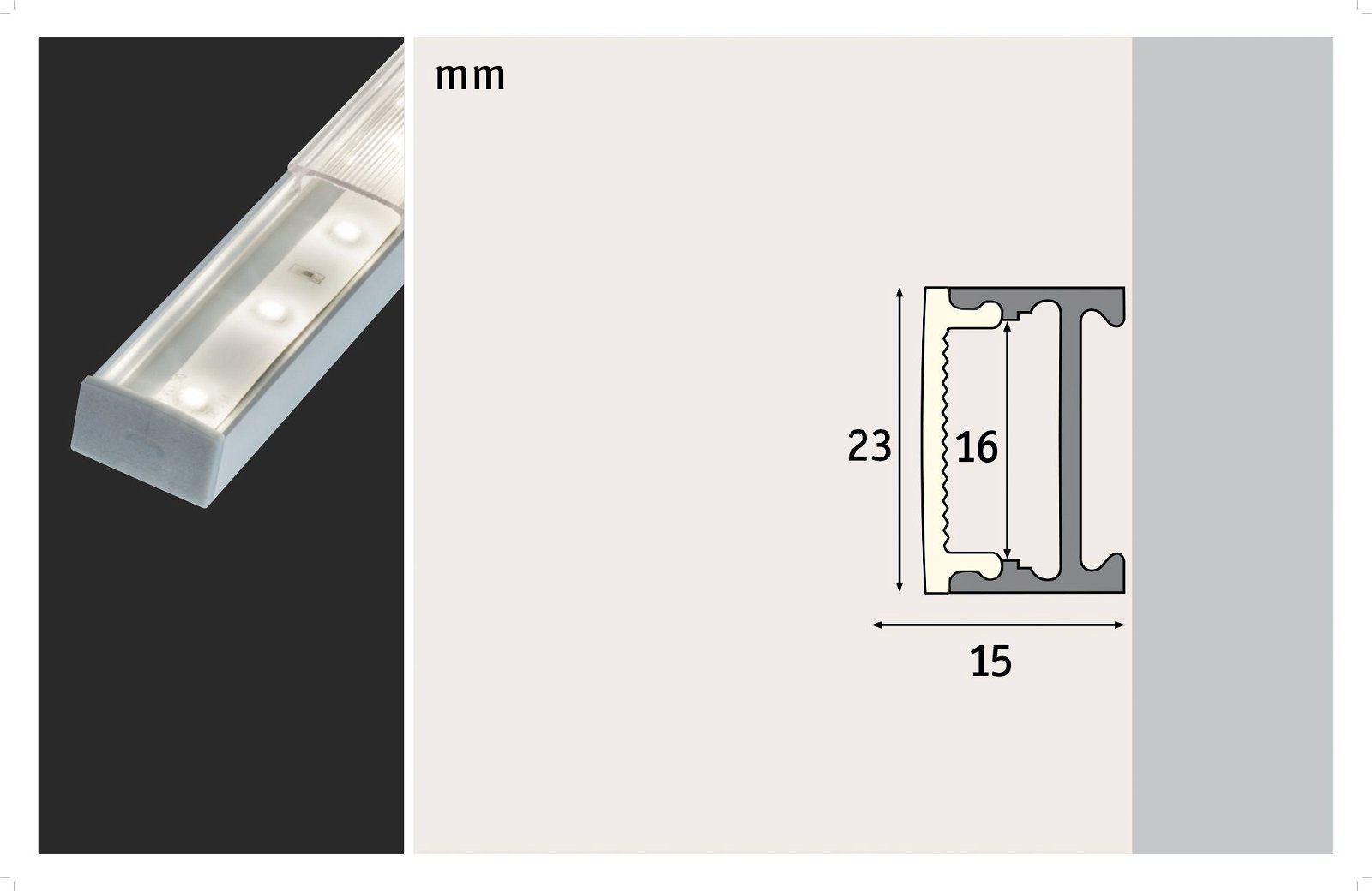 LED Strip Profil Square 2m Alu/Satin