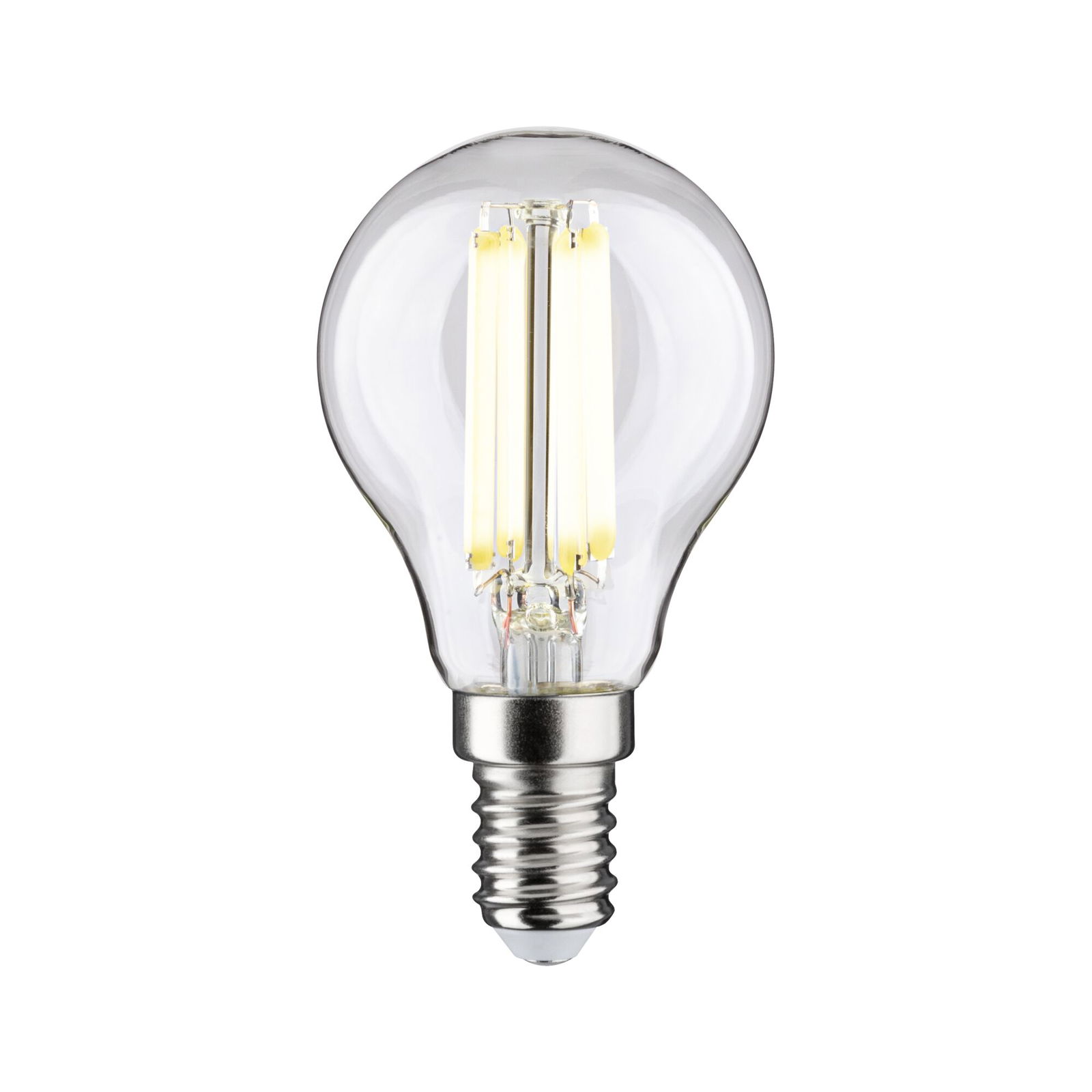 Classic LED light bulb with clear glass and E14 base for energy-efficient lighting solutions