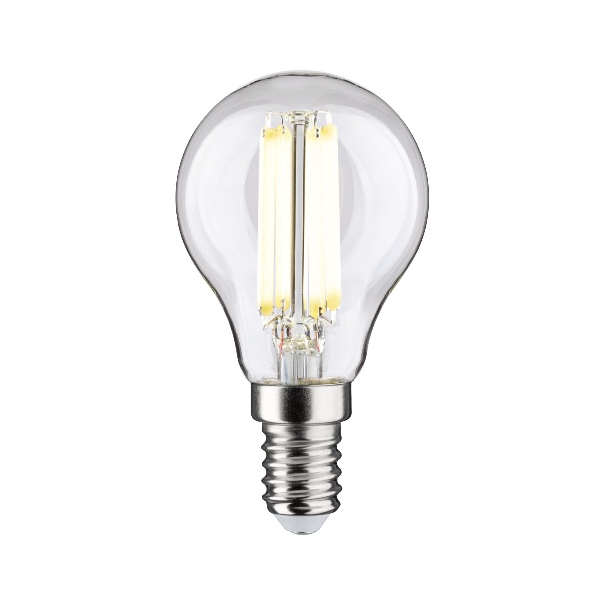 Classic LED light bulb with clear glass and E14 base for energy-efficient lighting solutions
