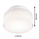 Plafonnier rond en plastique blanc de 155 mm de diamètre et 88,5 mm de hauteur pour pièces à vivre