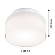 Plafonnier rond en plastique blanc de 155 mm de diamètre et 88,5 mm de hauteur pour pièces à vivre