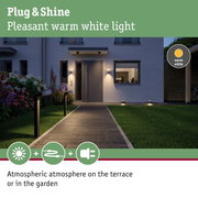 Modern outdoor lighting with warm white light for terrace and garden with sleek design