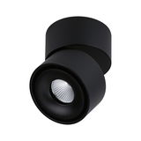 Black metal LED ceiling spotlight with adjustable head for modern indoor lighting