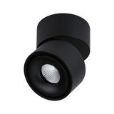 Black metal LED ceiling spotlight with adjustable head for modern indoor lighting