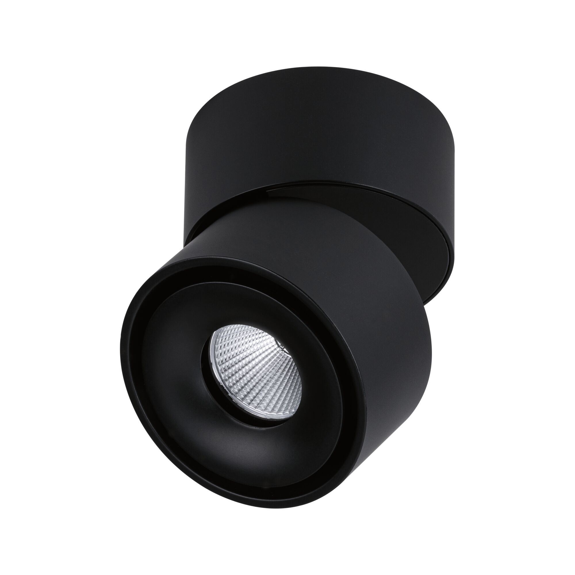 Spot LED de plafond noir en métal avec tête orientable pour éclairage intérieur moderne
