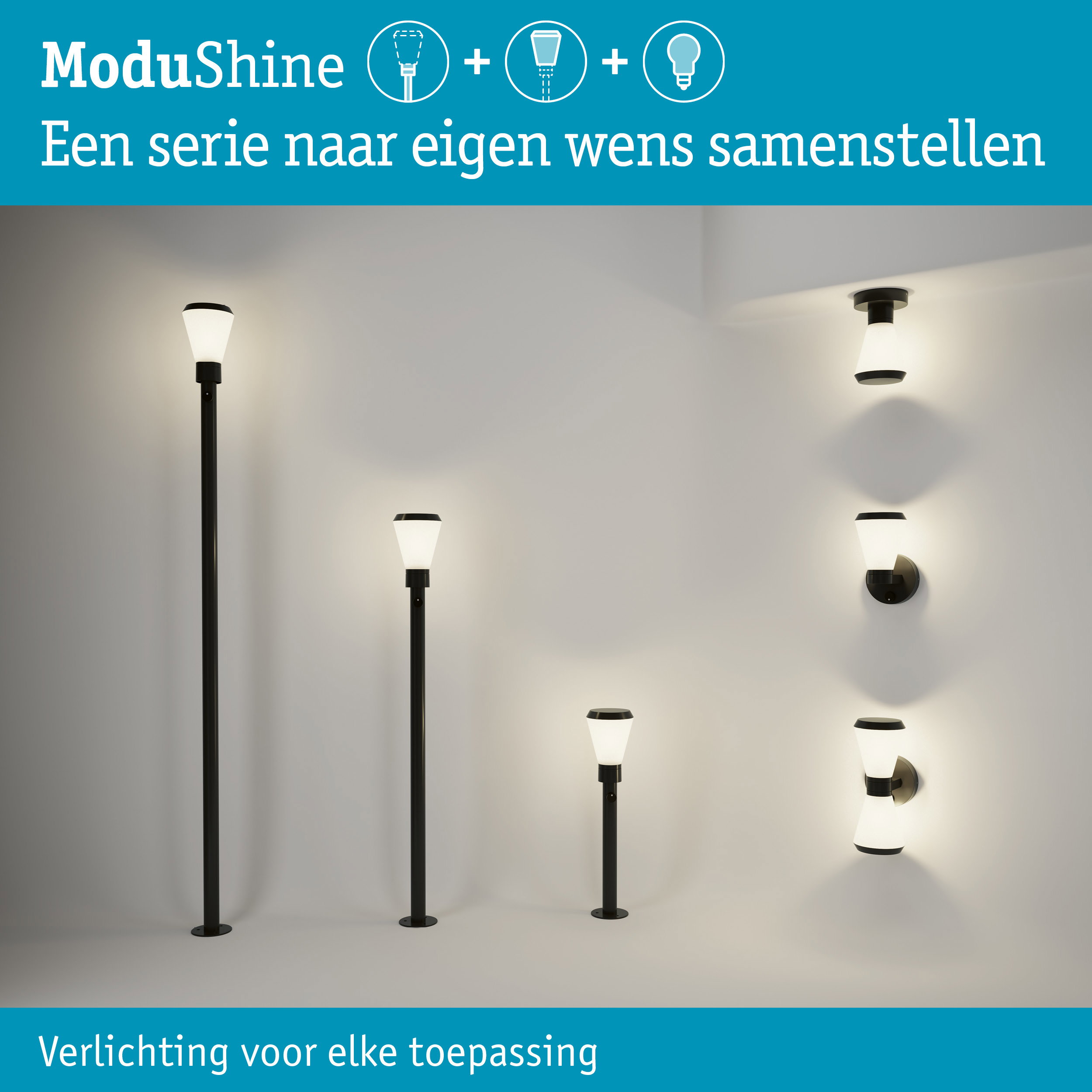 ModuShine Kap Varino IP44 rond Antraciet/Wit