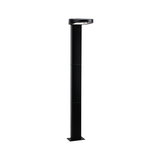 Modern black aluminium outdoor lamp with round head and LED light for garden and terrace lighting