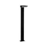 Lampe extérieure moderne en aluminium noir avec tête ronde et éclairage LED pour jardin et terrasse