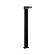 Lanterne de chemin en aluminium noir moderne avec capteur intégré pour éclairage extérieur