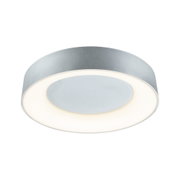 Runde Deckenleuchte aus silbernem Metall mit integriertem LED-Licht für modernes Raumdesign