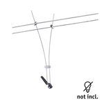 Support câble en acier inoxydable avec pièce en plastique noir pour système LED sans ampoule incluse