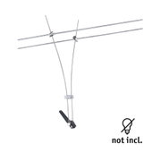 Stainless steel wire cable holder with black plastic part for LED cable system without bulb included
