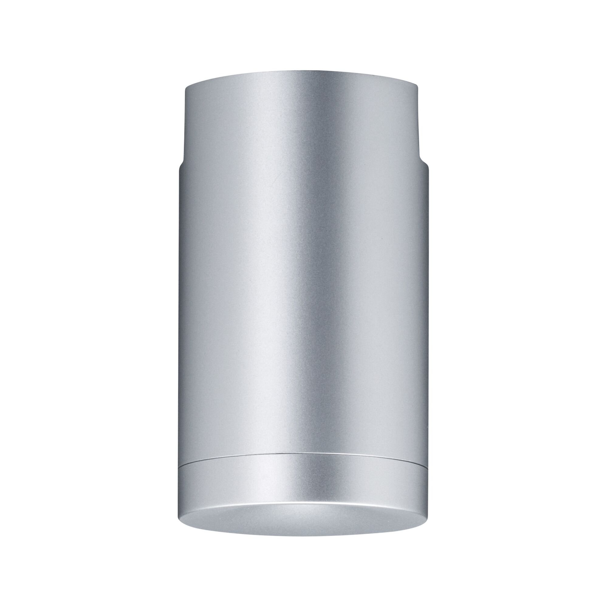 Modern cylindrical ceiling spotlight in silver aluminum for LED lighting solutions