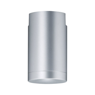 Spot de plafond cylindrique moderne en aluminium argenté pour éclairage LED