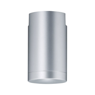 Moderne cilindervormige plafondspot van zilverkleurig aluminium voor LED-verlichting