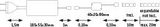 Technical drawing showing dimensions of white LED driver 40x20x80 mm with cable connection.