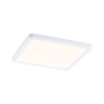 Modern square white LED ceiling light with warm white illumination for living spaces