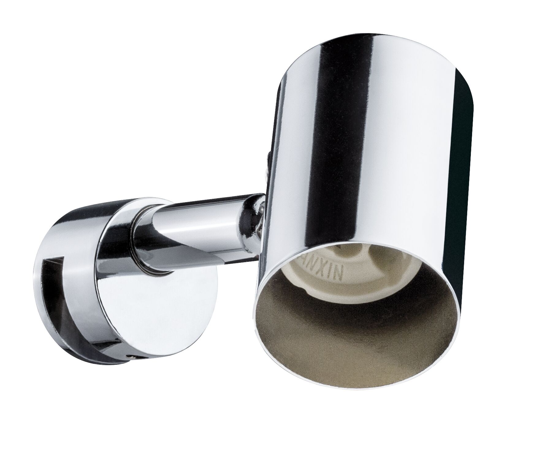 Modern adjustable wall spotlight in chrome for targeted LED lighting in living spaces