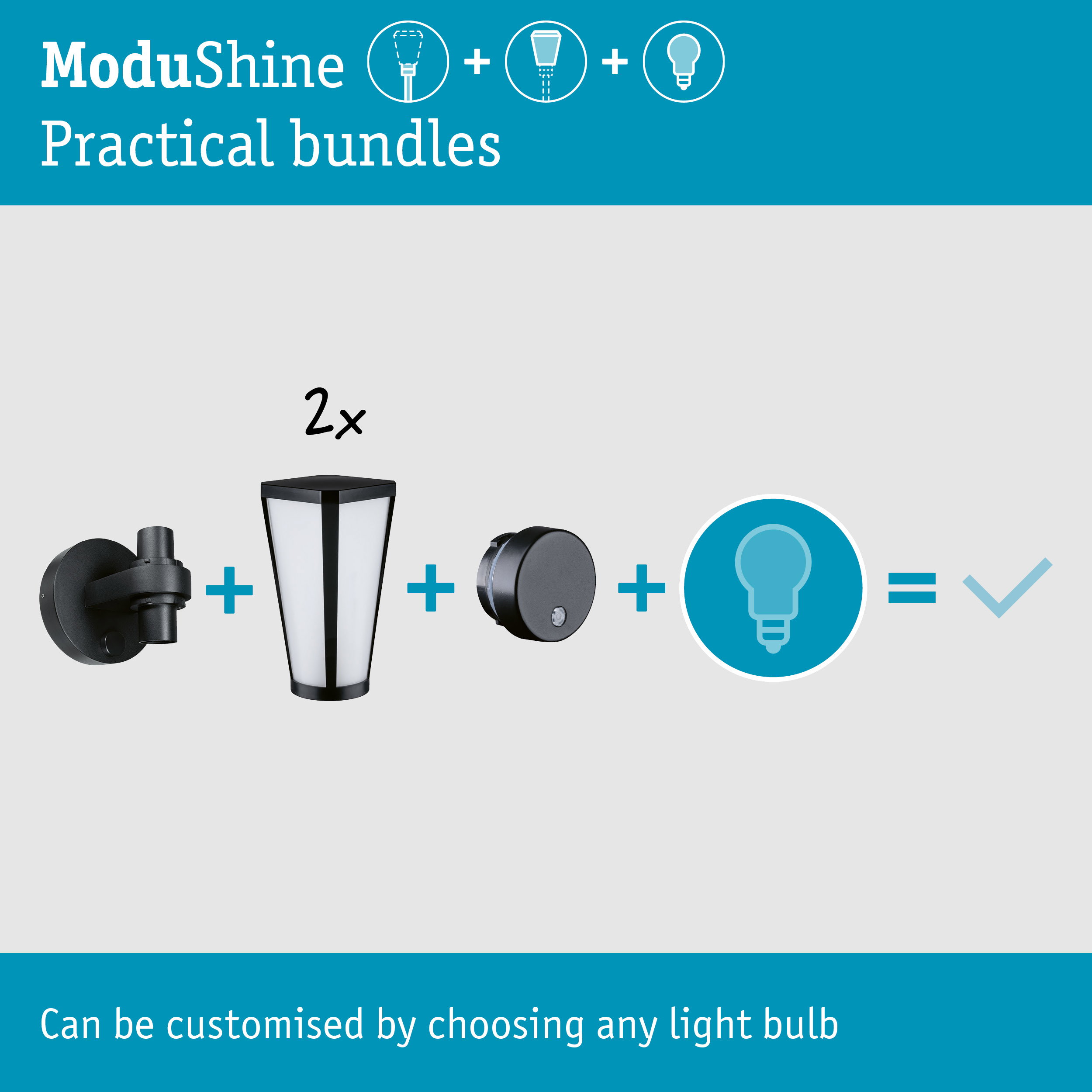 Set ModuShine Wall mount 2x Mavira with sensor Anthracite