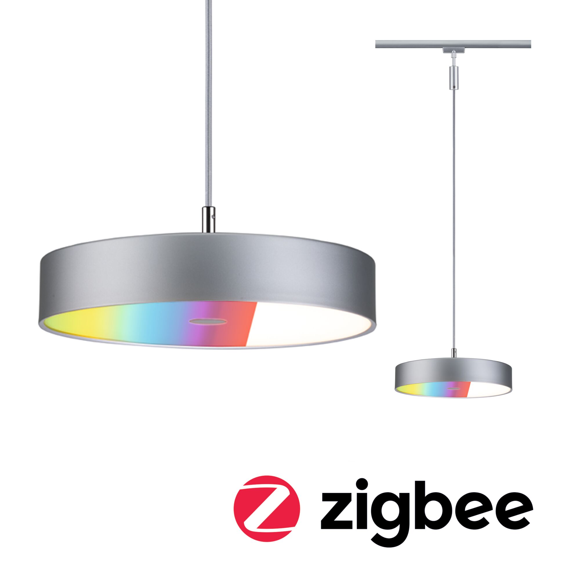 URail Pendants Smart Home Zigbee 3.0 Hildor RGBW 510lm 10W RGBW+ dimmable 230V Chrome matt URail Pendants Smart Home Zigbee 3.0 Hildor RGBW 510lm 10W RGBW+ dimmable 230V Chrome matt