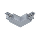 Grey plastic corner connector for track systems, suitable for LED track lighting installation